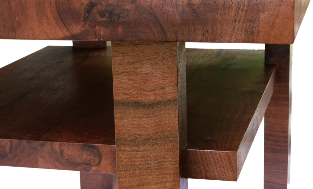 Bauhaus inspired Walnut Veneer Side Table - City of Z Design