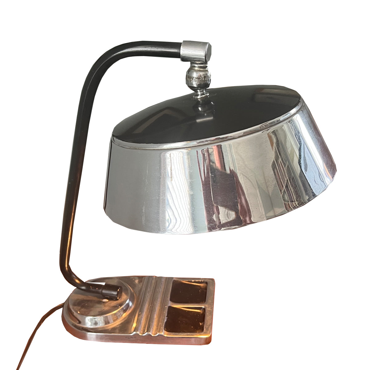 Vintage Art Deco Desk Lamp Chrome with black enamel - Vintage Modern Kollectiv