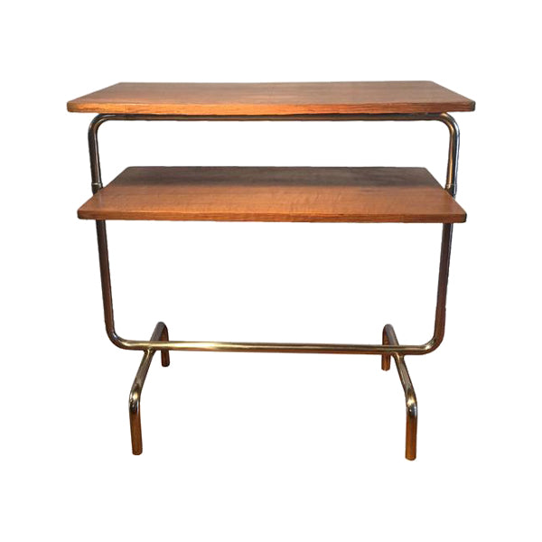 Vintage 1930's Bauhaus Table in Book Matched Walnut Veneer - City of Z Design