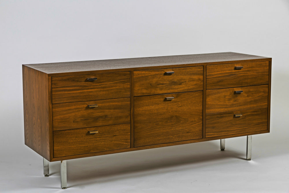 
                  
                    Vintage Harvey Probber Walnut Credenza with Chrome Plated Legs - City of Z Design
                  
                