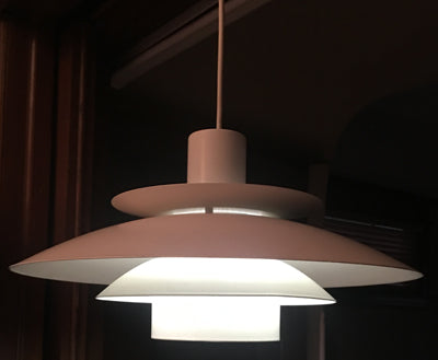 Vintage-Mid Century-White Metal-Tiered-Pendant Light-City of Z Design ...